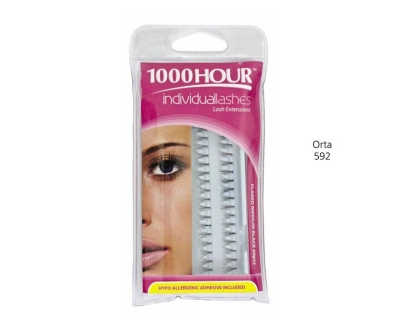 1000 Hour Medium Black 60pcs Takma Kirpik 592 - 1000 Hour