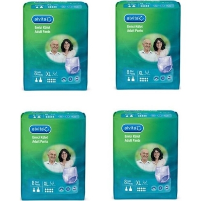 Alvita Emici Külot Xl 8li Hasta Bezi 4 Paket (32 Adet) - ALVİTA