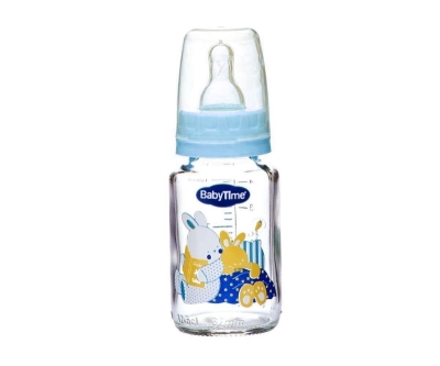 Baby Time BT074 Klasik Cam Biberon 125 Ml - Mavi - Baby Time