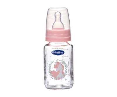 Baby Time BT074 Klasik Cam Biberon 125 Ml - Pembe - Baby Time