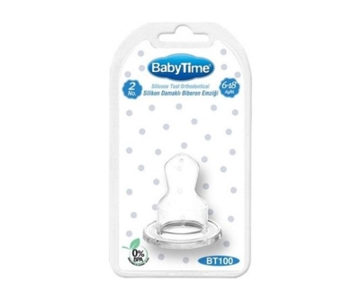 Baby Time BT100 Silikon Damaklı Biberon Emziği - Baby Time