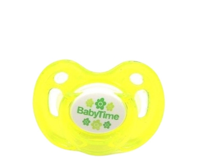 Baby Time BT151 Silikon Kiraz Uçlu Emzik Kapaklı No 3 - Sarı - Baby Time