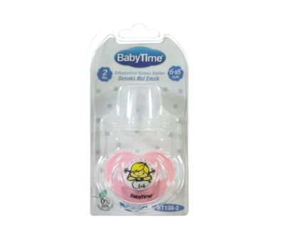 Baby Time Damaklı Mat Emzik 6-18 Ay No:2 Pembe - Baby Time