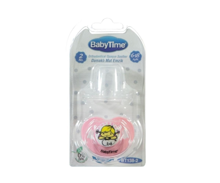 Baby Time Damaklı Mat Emzik 6-18 Ay No:2 Pembe - 1