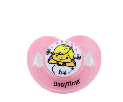 Babytime BT137 Silikon Damaklı 0-6 Ay Mat Emzik No:1 - Pembe - Baby Time