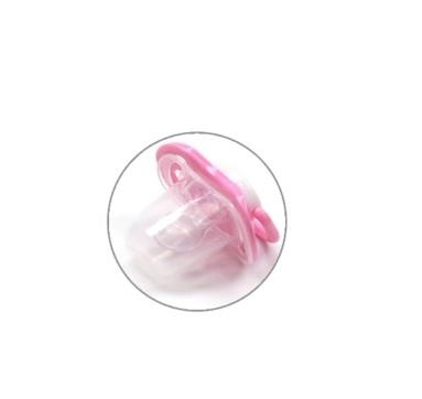 BabyTime Kiraz Uçlu Koruyucu Kapaklı Mat Gövdeli Desenli Emzik 18 Ay - Pembe - 2