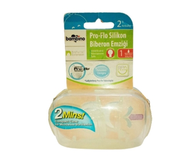 Bambino 2'li Pro-Flo Silikon Biberon Emziği No: 1 - Bambino