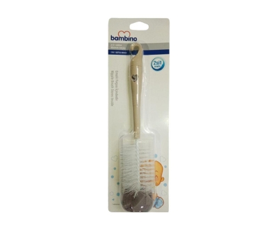 Bambino 2'si 1 Arada Biberon Fırçası T088 - Krem - Bambino