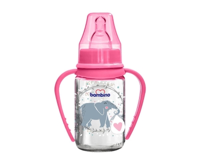 Bambino Cam Kulplu Biberon 125 Ml - Pembe Fil - Bambino