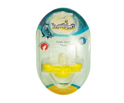 Bambino Funky Sport Silikon 0-6 Ay Damaklı Emzik - Sarı - Bambino