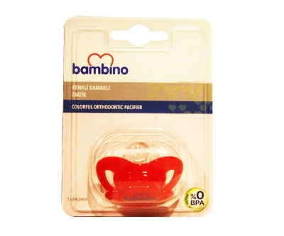 Bambino Renkli Damaklı Emzik 18 Ay - Kırmızı - Bambino