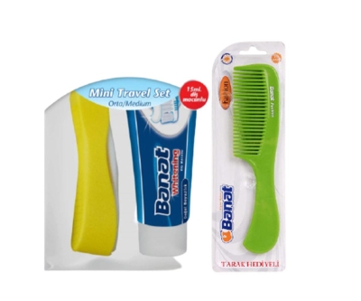 Banat Travel Kit (Diş Fırçası+ Macun) Tarak Hediyeli - Banat