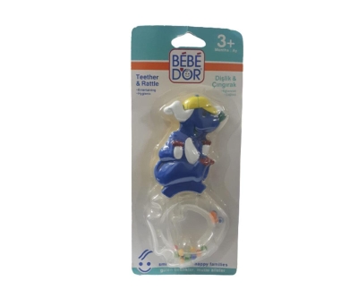 Bebedor 3+ Dişlik Çıngırak Fil Mavi - Bebedor
