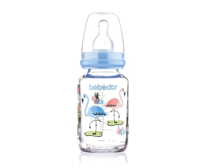 Bebedor 30302 Desenli Cam Biberon 125 Ml - Mavi - Bebedor