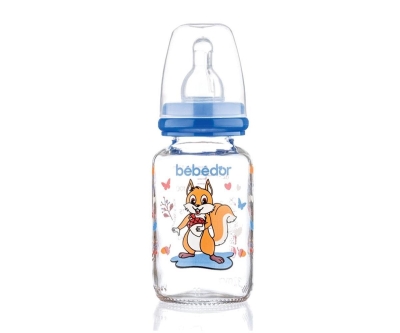 Bebedor 30302 Desenli Cam Biberon 125 Ml - Mavi - Bebedor
