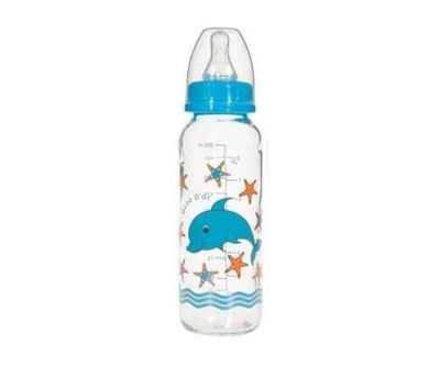 Bebedor 31302 Desenli Cam Biberon 250 Ml - Mavi - Bebedor