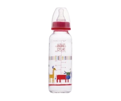 Bebedor Cam Biberon SL 250 ml Kırmızı - Bebedor