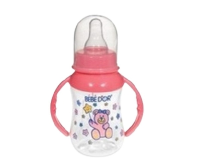 Bebedor Desenli Kulplu Biberon 125 Ml Pembe - Bebedor