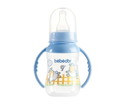 Bebedor Desenli Kulplu Biberon 3+Ay 125 Ml - Mavi - Bebedor