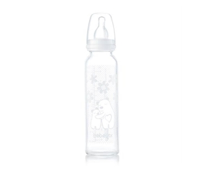 Bebedor Isıya Dayanıklı Cam Biberon 250 Ml - Beyaz - Bebedor