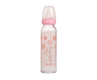 Bebedor Isıya Dayanıklı Cam Biberon 250 Ml - Pembe - Bebedor