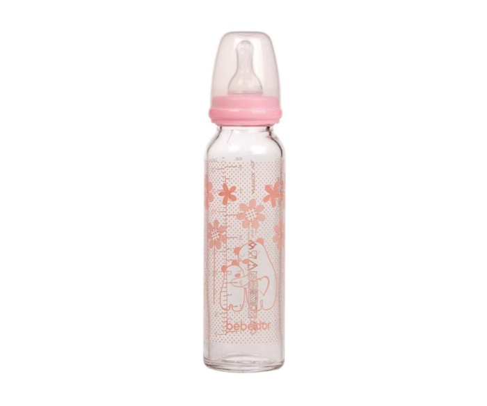 Bebedor Isıya Dayanıklı Cam Biberon 250 Ml - Pembe - 1
