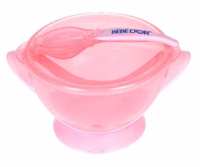 Bebedor Vakumlu Tabak Ve Kaşık - Pembe - Bebedor