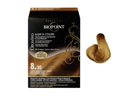 Biopoint Orovivo Elisir Colore Saç Boyası 8.30 Natural Light Golden Blonde - Doğal Altın Sarı - BIOPOINT