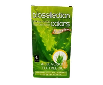Biosellection Bitkisel İçerikli Kalıcı Saç Boyası 4.5 - Koyu Akaju Kızıl - Biosellection