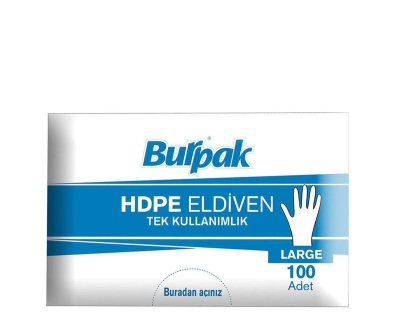 Burpak 100'lü Tek Kullanımlık Boya Eldiveni - Large - Burpak