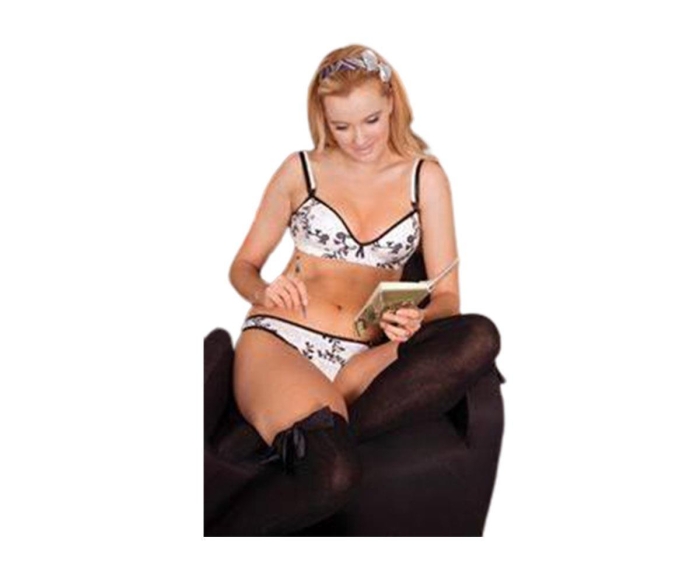 Chezelle Lingerie Organik Desenli Emzirme Takımı-Siyah D80 8586-1286 - 1