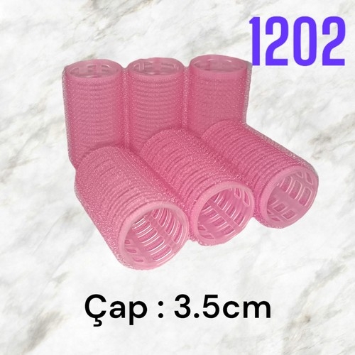 Croc 1202 Pembe Cırtlı Bigudi 6lı Çap 3,5cm - 3