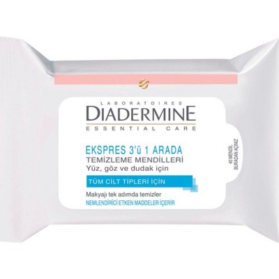 Diadermine Express 3'ü 1 arada Temizleyici Mendil - Diadermine