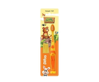Difaş Sweet Animals Çocuk Diş Fırçası Turuncu (Yumuşak) - Difaş