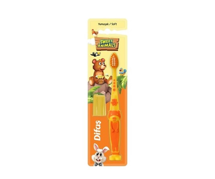 Difaş Sweet Animals Çocuk Diş Fırçası Turuncu (Yumuşak) - 1