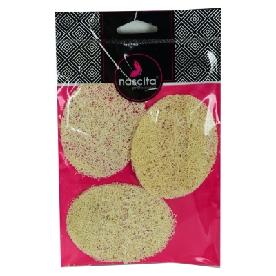 Doğal Kabak Lifli Peeling Oval Yüz Pedi Kese 3 Adet 9x7 cm - Nascita