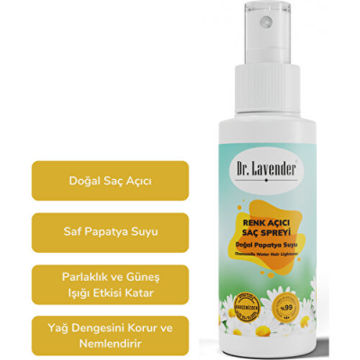 Dr. Lavender Doğal Papatya Özlü Renk Açıcı Saç Spreyi Papatya Suyu 100 ml - 2