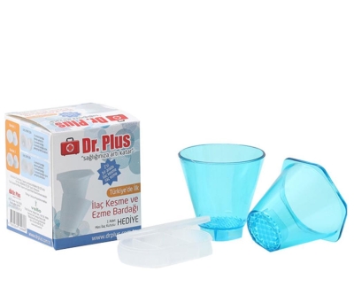 Dr Plus İlaç Kesme ve Ezme Bardağı - Dr Plus