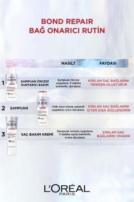 Elseve Bond Repair Tüm Yıpranmalar Için Saç Bağlarını Güçlendirici Şampuan 200ml - 4