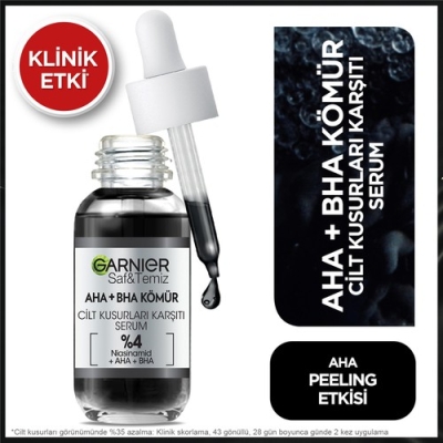 Garnier Aha+Bha Cilt Kusurları Karşıtı Serum %4 ( Niasinamid + Peelıng Etkili Aha+Bha) 30 ml - Garnier