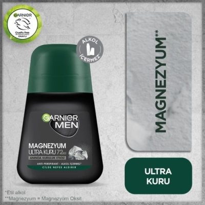 Garnier Men Magnezyum Ultra Kuru 72 Saat Mg 50 ml - Garnier