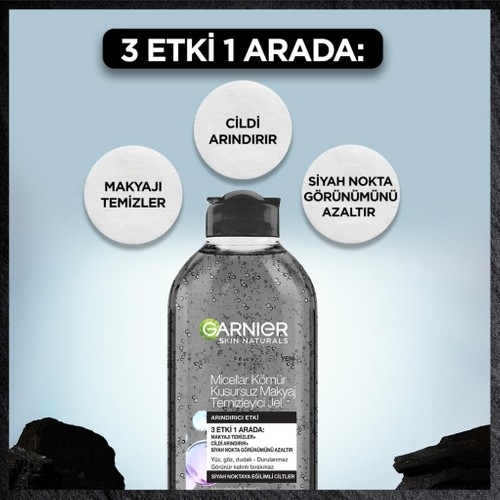 Garnier Micellar Kömür Kusursuz Makyaj Temizleyici Jel 400 ml - 3