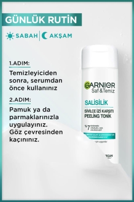 Garnier Salisilik Sivilce İzi Karşıtı Gözenek Sıkılaştırıcı Peeling Tonik (Salisilik&Niasinamid&Skualen&AHA) - 4