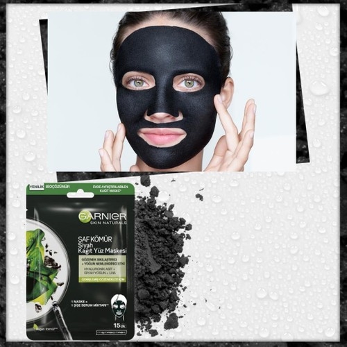 Garnier Skin Naturals Kömürlü Kağıt Yüz Maskesi Siyah Yosun - 4