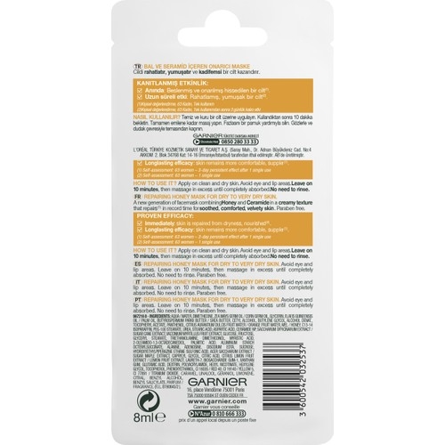 GARNIER SKIN NATURALS ONARICI HONEY MASKE 8ML - 2
