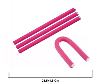Hair Clips 4'Lü Sosis Bigudi - Pembe - Hair Clips