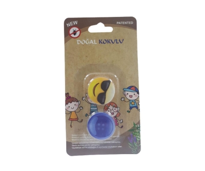 Headlice Stopper Doğal Kokulu Bit Rozeti 2 li Sarı Emoji-Mavi - Headlice