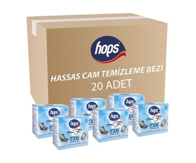Hops Hassas Cam Temizleyici (12 Paket x 20 Adet) - hops