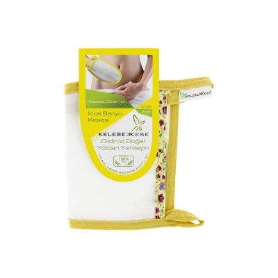 Kelebek Kese Scrub & Peel Normal Cilt Kalın Banyo Kesesi SARI 1 Adet - Kelebek Kese