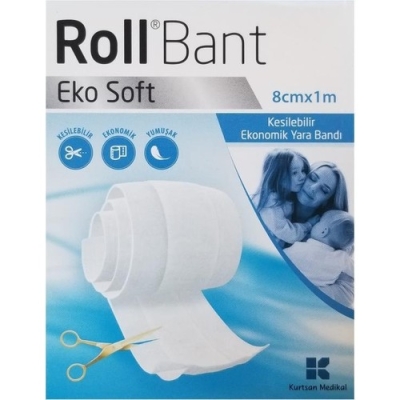 Kurtsan Roll Bant Eko Soft Kesilebilir Yara Bandı 8cmx1m - Roll
